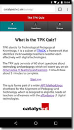 Screen shot of TPK survey